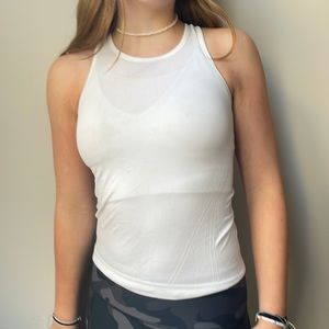 White athletic tank top.